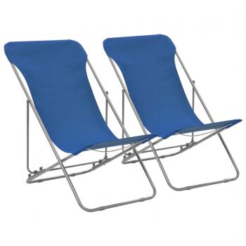 ARDEBO.de - Klappbare Strandstühle 2 Stk. Stahl und Oxford-Gewebe Blau 