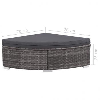 6-tlg. Garten-Lounge-Set mit Auflagen Poly Rattan Grau