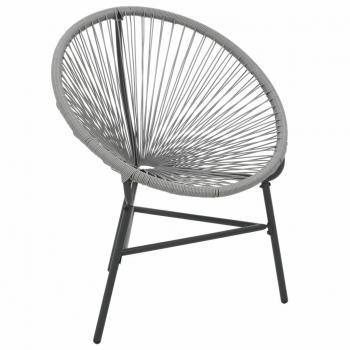 Garten-Mondstuhl Poly-Rattan Grau