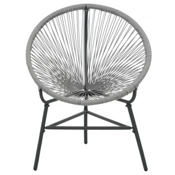 Garten-Mondstuhl Poly-Rattan Grau