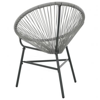 Garten-Mondstuhl Poly-Rattan Grau