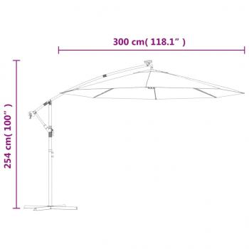 Ampelschirm mit Aluminium-Mast 300 cm Anthrazit