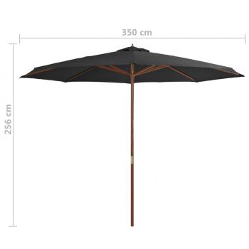 Sonnenschirm mit Holzmast 350 cm Anthrazit