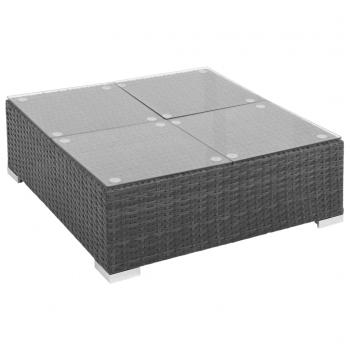 7-tlg. Garten-Lounge-Set mit Auflagen Poly Rattan Schwarz