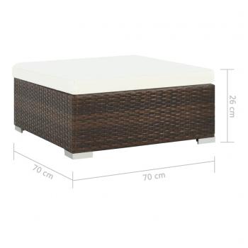 7-tlg. Garten-Lounge-Set mit Auflagen Poly Rattan Braun