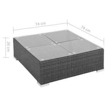 6-tlg. Garten-Lounge-Set mit Auflagen Poly Rattan Schwarz