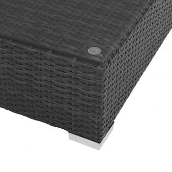 6-tlg. Garten-Lounge-Set mit Auflagen Poly Rattan Schwarz