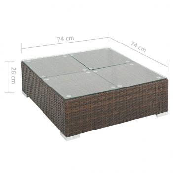 6-tlg. Garten-Lounge-Set mit Auflagen Poly Rattan Braun