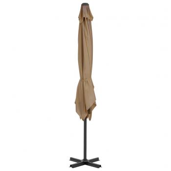 Ampelschirm mit Aluminium-Mast Taupe 250 x 250 cm 