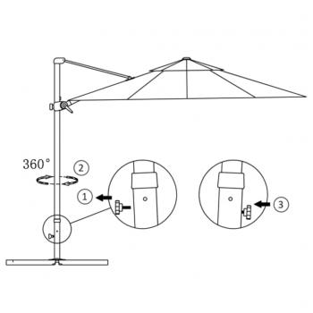 Ampelschirm mit Aluminium-Mast Sandfarben 300 cm 