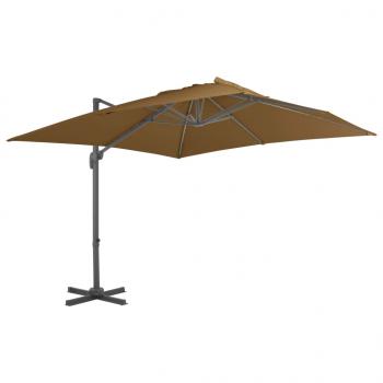 ARDEBO.de - Ampelschirm mit Aluminium-Mast Taupe 300 x 300 cm