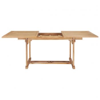 Garten-Ausziehtisch 150-200x100x75 cm Massivholz Teak