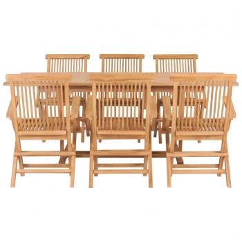 7-tlg. Garten-Essgruppe 150-200 x 100 x 75 cm Massivholz Teak