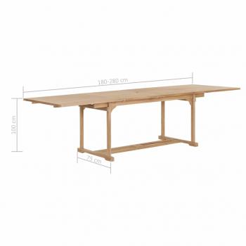 Garten-Ausziehtisch 180-280x100x75 cm Massivholz Teak