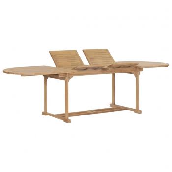 9-tlg. Garten-Essgruppe 180-280 x 100 x 75 cm Teak Massivholz