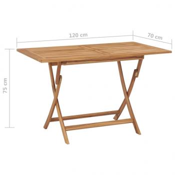 Gartentisch Klappbar 120x70x75 cm Massivholz Teak