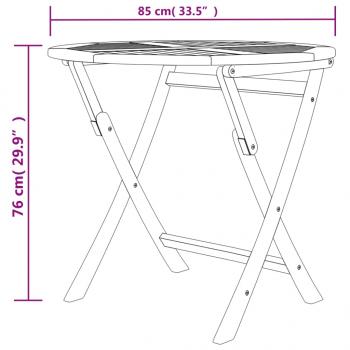 Gartentisch Klappbar 85x76 cm Massivholz Teak