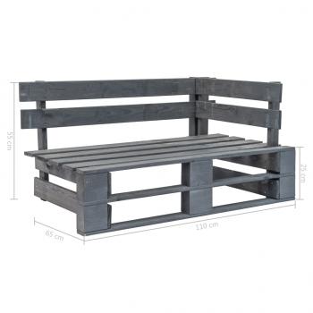 Outdoor-Eckbank Paletten Holz Grau