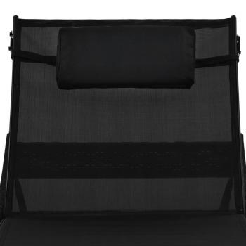 Sonnenliege mit Kissen Poly-Rattan Schwarz