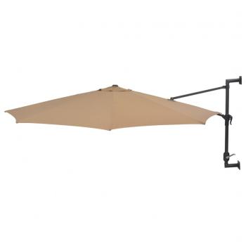 ARDEBO.de - Sonnenschirm Wandmontage mit Metallmast 300 cm Taupe