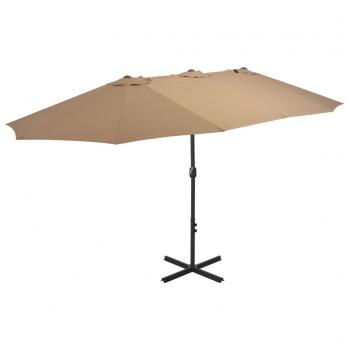 ARDEBO.de - Sonnenschirm mit Aluminium-Mast 460x270 cm Taupe