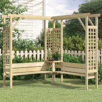 ARDEBO.de - Eck-Pergola mit Bank Kiefernholz Imprägniert