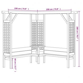 Eck-Pergola mit Bank Kiefernholz Imprägniert