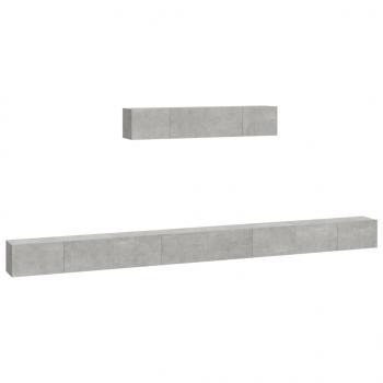 6-tlg. TV-Schrank-Set Betongrau Holzwerkstoff