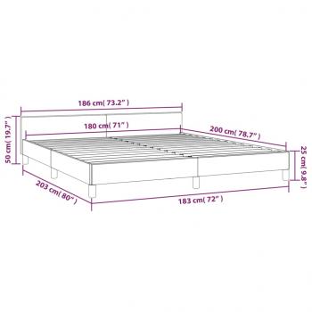 Bettgestell mit Kopfteil Hellgrau 180x200 cm Stoff