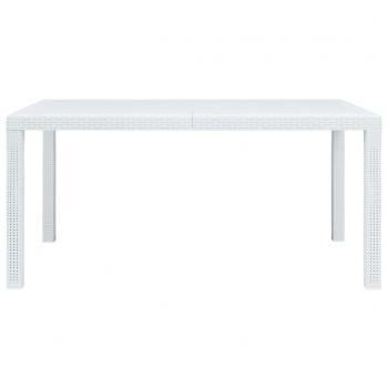 Gartentisch Weiß 150x90x72 cm Kunststoff Rattan-Optik