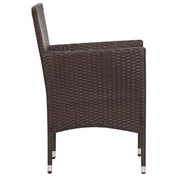 4-tlg. Garten-Lounge-Set mit Auflagen Poly Rattan Braun