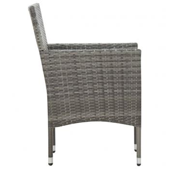 4-tlg. Garten-Lounge-Set mit Auflagen Poly Rattan Grau