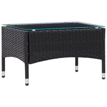 4-tlg. Garten-Lounge-Set mit Auflagen Poly Rattan Schwarz