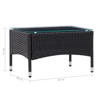 4-tlg. Garten-Lounge-Set mit Auflagen Poly Rattan Schwarz