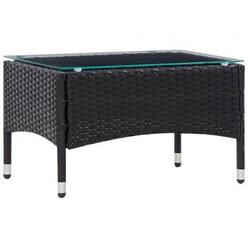 4-tlg. Garten-Lounge-Set mit Auflagen Poly Rattan Schwarz