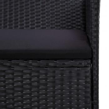 4-tlg. Garten-Lounge-Set mit Auflagen Poly Rattan Schwarz