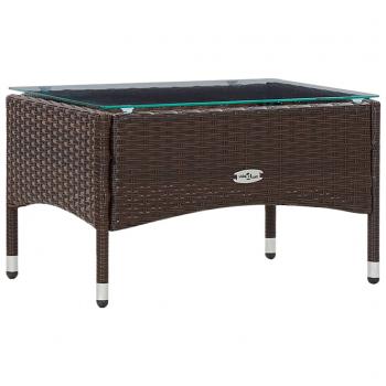 5-tlg. Garten-Lounge-Set mit Auflagen Poly Rattan Braun