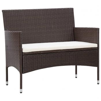 5-tlg. Garten-Lounge-Set mit Auflagen Poly Rattan Braun