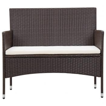 5-tlg. Garten-Lounge-Set mit Auflagen Poly Rattan Braun