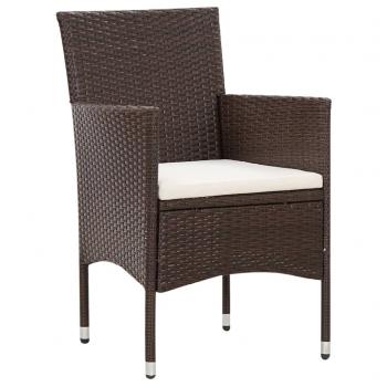 5-tlg. Garten-Lounge-Set mit Auflagen Poly Rattan Braun