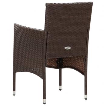 5-tlg. Garten-Lounge-Set mit Auflagen Poly Rattan Braun