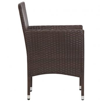 5-tlg. Garten-Lounge-Set mit Auflagen Poly Rattan Braun