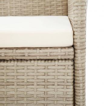 9-tlg. Garten-Essgruppe mit Auflagen Poly Rattan Beige