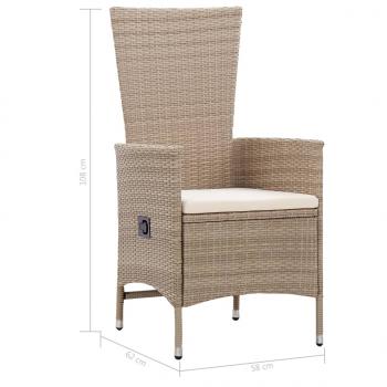 Gartenstühle 2 Stk. mit Auflagen Poly Rattan Beige