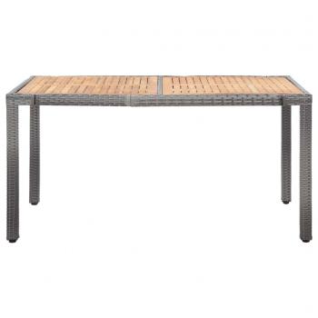 7-tlg. Garten-Essgruppe mit Auflagen Poly Rattan Grey