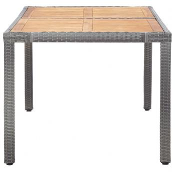 7-tlg. Garten-Essgruppe mit Auflagen Poly Rattan Grey