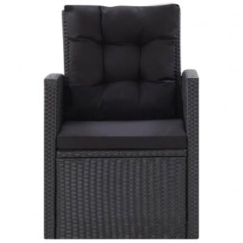 6-tlg. Garten-Lounge-Set mit Kissen Poly Rattan Schwarz