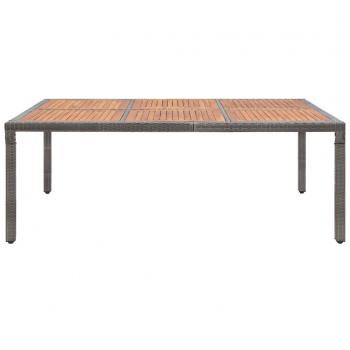 Gartentisch Grau 200x150x74 cm Poly Rattan und Akazienholz