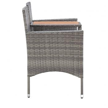 2-Sitzer-Gartenbank mit Teetisch 143 cm Poly Rattan Grau