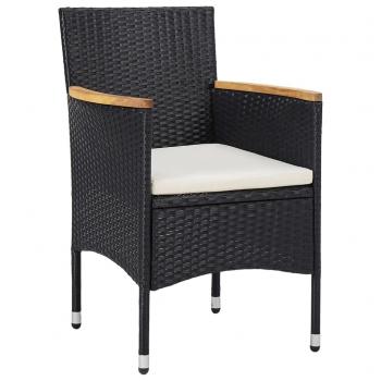 Garten-Essstühle 2 Stk. Poly Rattan Schwarz